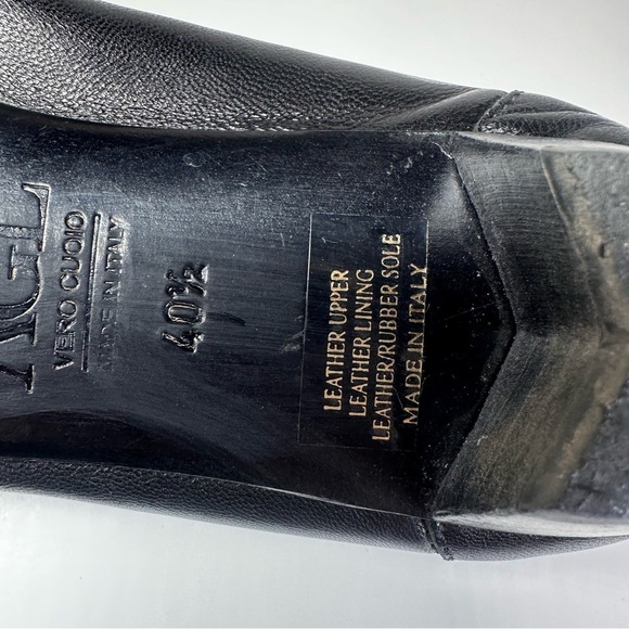 AGL Black Leather Rounded Cap Toe Kitten Heels Ballet Shoes 10.5 Minimalist 40.5 - Picture 12 of 12